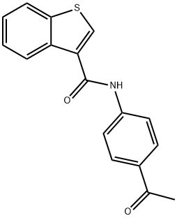 N-(4-乙酰苯基)-1-苯并噻吩-3-甲酰胺, 886629-26-1, 結(jié)構(gòu)式