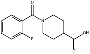 1-(2-fluorobenzoyl)piperidine-4-carboxylic acid Struktur