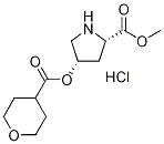 Methyl (2S,4S)-4-[(tetrahydro-2H-pyran-4-ylcarbonyl)oxy]-2-pyrrolidinecarboxylate hydrochloride Structure
