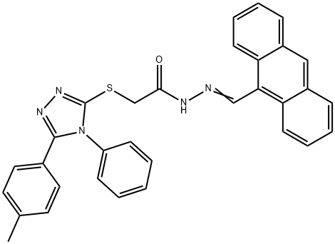 N'-[(E)-anthracen-9-ylmethylidene]-2-{[5-(4-methylphenyl)-4-phenyl-4H-1,2,4-triazol-3-yl]sulfanyl}acetohydrazide Struktur