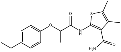 2-[2-(4-ethylphenoxy)propanoylamino]-4,5-dimethylthiophene-3-carboxamide Structure