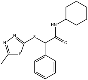 N-cyclohexyl-2-[(5-methyl-1,3,4-thiadiazol-2-yl)sulfanyl]-2-phenylacetamide Structure