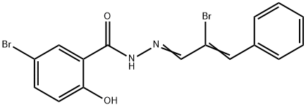5-bromo-N'-(2-bromo-3-phenyl-2-propenylidene)-2-hydroxybenzohydrazide Struktur