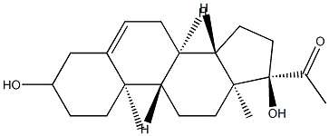 1-[(8R,9S,10R,13S,14S,17R)-3,17-dihydroxy-10,13-dimethyl-1,2,3,4,7,8,9,11,12,14,15,16-dodecahydrocyclopenta[a]phenanthren-17-yl]ethanone Struktur