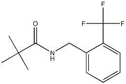 2,2-dimethyl-N-[[2-(trifluoromethyl)phenyl]methyl]propanamide Struktur