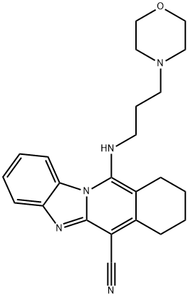 11-((3-morpholinopropyl)amino)-7,8,9,10-tetrahydrobenzo[4,5]imidazo[1,2-b]isoquinoline-6-carbonitrile Struktur