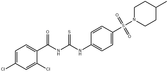 2,4-dichloro-N-[({4-[(4-methyl-1-piperidinyl)sulfonyl]phenyl}amino)carbonothioyl]benzamide Structure