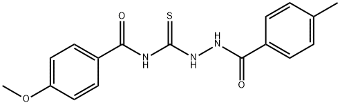 4-methoxy-N-{[2-(4-methylbenzoyl)hydrazino]carbonothioyl}benzamide Structure