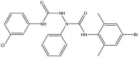 1-(4-BROMO-2,6-DIMETHYLPHENYL)-6-(3-CHLOROPHENYL)-3-PHENYLBIUREA Struktur