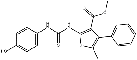 methyl 2-(3-(4-hydroxyphenyl)thioureido)-5-methyl-4-phenylthiophene-3-carboxylate Structure