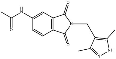 N-(2-((3,5-Dimethyl-1H-pyrazol-4-yl)methyl)-1,3-dioxoisoindolin-5-yl)acetamide Structure