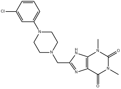8-[4-(3-Chloro-phenyl)-piperazin-1-ylmethyl]-1,3-dimethyl-3,7-dihydro-purine-2,6-dione Struktur