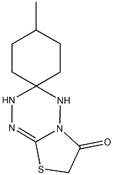 4'-methyl-3,4-dihydrospiro(2H-[1,3]thiazolo[3,2-b][1,2,4,5]tetraazine-3,1'-cyclohexane)-6(7H)-one Struktur