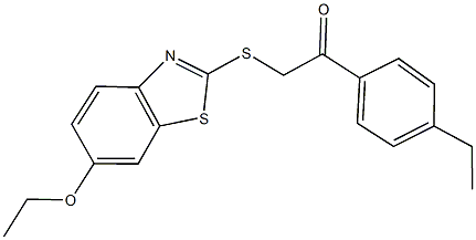 2-[(6-ethoxy-1,3-benzothiazol-2-yl)sulfanyl]-1-(4-ethylphenyl)ethanone Struktur