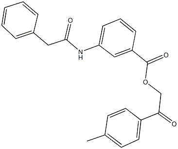 2-(4-methylphenyl)-2-oxoethyl 3-[(phenylacetyl)amino]benzoate Struktur