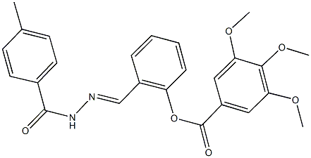 2-[2-(4-methylbenzoyl)carbohydrazonoyl]phenyl 3,4,5-trimethoxybenzoate Struktur