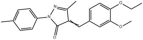 4-(4-ethoxy-3-methoxybenzylidene)-5-methyl-2-(4-methylphenyl)-2,4-dihydro-3H-pyrazol-3-one Struktur