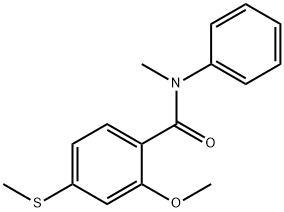 2-methoxy-N-methyl-4-(methylsulfanyl)-N-phenylbenzamide Struktur