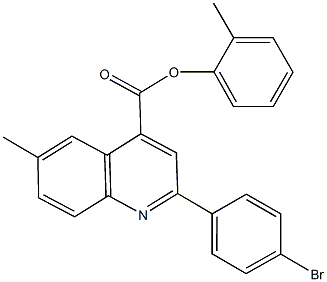 2-methylphenyl 2-(4-bromophenyl)-6-methyl-4-quinolinecarboxylate Struktur