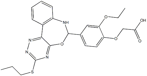 {2-ethoxy-4-[3-(propylthio)-6,7-dihydro[1,2,4]triazino[5,6-d][3,1]benzoxazepin-6-yl]phenoxy}aceticacid Struktur