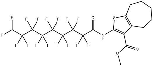 methyl 2-[(2,2,3,3,4,4,5,5,6,6,7,7,8,8,9,9-hexadecafluorononanoyl)amino]-5,6,7,8-tetrahydro-4H-cyclohepta[b]thiophene-3-carboxylate Struktur