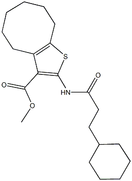 methyl 2-[(3-cyclohexylpropanoyl)amino]-4,5,6,7,8,9-hexahydrocycloocta[b]thiophene-3-carboxylate Struktur