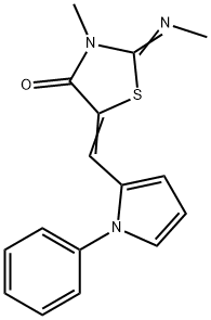 3-methyl-2-(methylimino)-5-[(1-phenyl-1H-pyrrol-2-yl)methylene]-1,3-thiazolidin-4-one Struktur