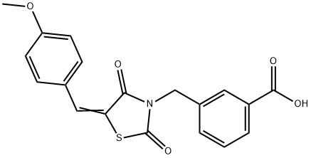 3-{[5-(4-methoxybenzylidene)-2,4-dioxo-1,3-thiazolidin-3-yl]methyl}benzoic acid Struktur