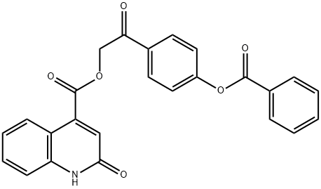 2-[4-(benzoyloxy)phenyl]-2-oxoethyl 2-hydroxy-4-quinolinecarboxylate Struktur