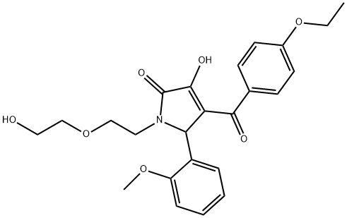 4-(4-ethoxybenzoyl)-3-hydroxy-1-[2-(2-hydroxyethoxy)ethyl]-5-(2-methoxyphenyl)-1,5-dihydro-2H-pyrrol-2-one Struktur