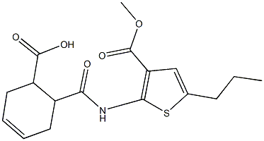 6-({[3-(methoxycarbonyl)-5-propyl-2-thienyl]amino}carbonyl)-3-cyclohexene-1-carboxylic acid Struktur