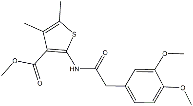 methyl 2-{[(3,4-dimethoxyphenyl)acetyl]amino}-4,5-dimethyl-3-thiophenecarboxylate Struktur