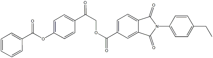 2-[4-(benzoyloxy)phenyl]-2-oxoethyl 2-(4-ethylphenyl)-1,3-dioxo-5-isoindolinecarboxylate Struktur