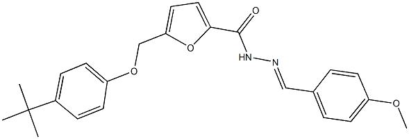5-[(4-tert-butylphenoxy)methyl]-N'-(4-methoxybenzylidene)-2-furohydrazide Struktur