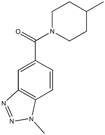 1-methyl-5-[(4-methyl-1-piperidinyl)carbonyl]-1H-1,2,3-benzotriazole Struktur