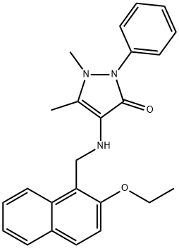 4-{[(2-ethoxy-1-naphthyl)methyl]amino}-1,5-dimethyl-2-phenyl-1,2-dihydro-3H-pyrazol-3-one Struktur