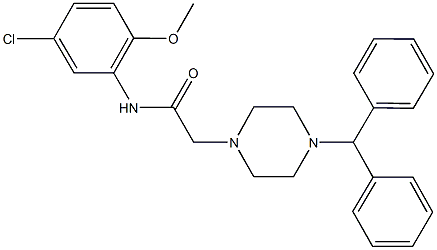 2-(4-benzhydryl-1-piperazinyl)-N-(5-chloro-2-methoxyphenyl)acetamide Struktur