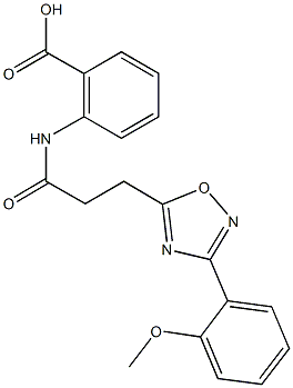 2-({3-[3-(2-methoxyphenyl)-1,2,4-oxadiazol-5-yl]propanoyl}amino)benzoic acid Structure
