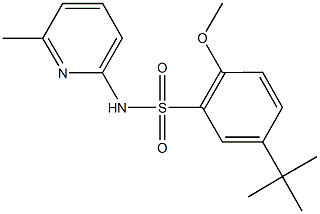 5-tert-butyl-2-methoxy-N-(6-methyl-2-pyridinyl)benzenesulfonamide Struktur