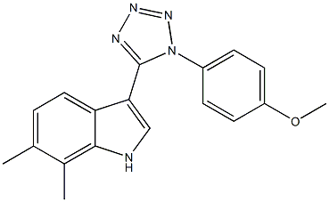 3-[1-(4-methoxyphenyl)-1H-tetraazol-5-yl]-6,7-dimethyl-1H-indole Struktur