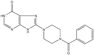 8-(4-benzoyl-1-piperazinyl)-1,9-dihydro-6H-purin-6-one Struktur