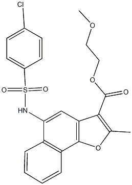 2-methoxyethyl 5-{[(4-chlorophenyl)sulfonyl]amino}-2-methylnaphtho[1,2-b]furan-3-carboxylate Struktur