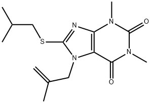 1,3-dimethyl-7-(2-methylprop-2-enyl)-8-(2-methylpropylsulfanyl)purine-2,6-dione Struktur