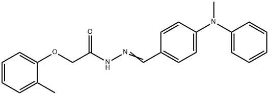 N-[(E)-[4-(N-methylanilino)phenyl]methylideneamino]-2-(2-methylphenoxy)acetamide Structure
