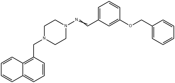 (E)-N-[4-(naphthalen-1-ylmethyl)piperazin-1-yl]-1-(3-phenylmethoxyphenyl)methanimine Struktur