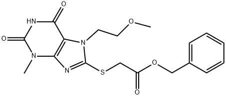 benzyl 2-[7-(2-methoxyethyl)-3-methyl-2,6-dioxopurin-8-yl]sulfanylacetate Struktur