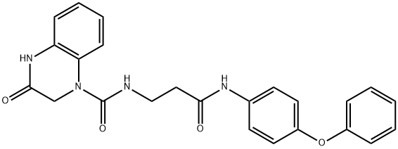 3-oxo-N-[3-oxo-3-(4-phenoxyanilino)propyl]-2,4-dihydroquinoxaline-1-carboxamide Struktur