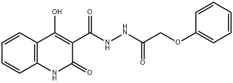 4-hydroxy-2-oxo-N'-(2-phenoxyacetyl)-1H-quinoline-3-carbohydrazide Struktur