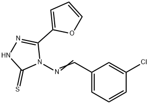 4-[(E)-(3-chlorophenyl)methylideneamino]-3-(furan-2-yl)-1H-1,2,4-triazole-5-thione Struktur