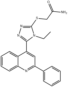 2-[[4-ethyl-5-(2-phenylquinolin-4-yl)-1,2,4-triazol-3-yl]sulfanyl]acetamide Structure